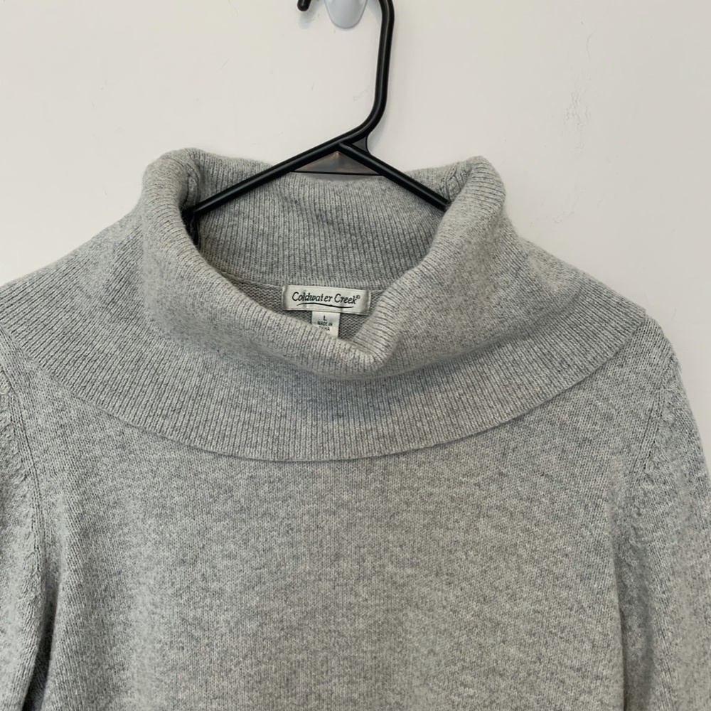 COLDWATER CREEK COWL NECK COTTON & ANGORA SWEATER SIZE LARGE - Picture 2 of 6